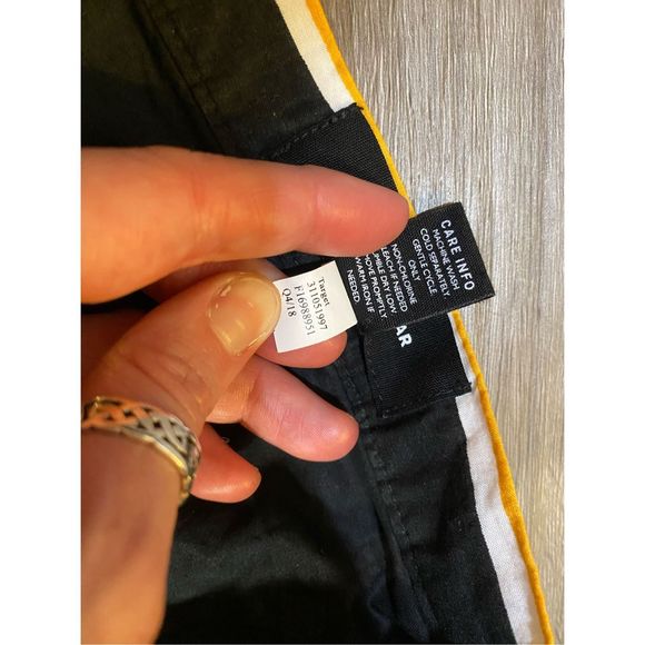 Who What Wear Yellow, Black, White Striped Ruffled Hem Tie Wrap Midi Skirt, Sz 4 - Picture 6 of 9